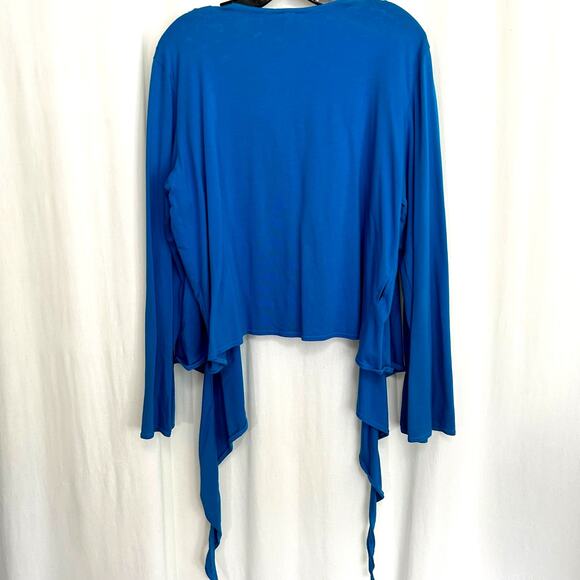 Eileen Fisher Blue Cardigan/Wrap Top Style #1737 Women's Size XL - Picture 5 of 12